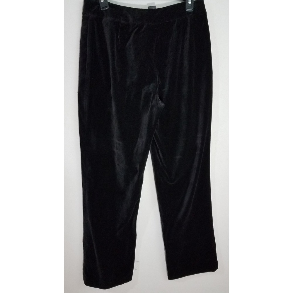 Rafaella Velvet Pants Straight Leg Black Women's Size 8 30" x 30"‎